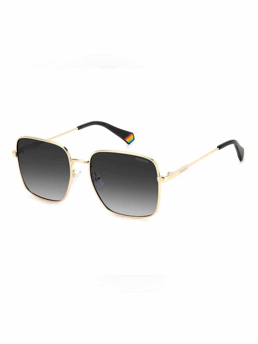 Polaroid Square Sunglasses Gold/  Gray Gradient Polarized